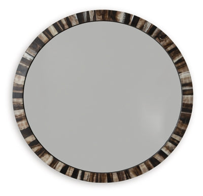 Ellford Accent Mirror | Black/Brown/Cream | Ancho: 91.4cm - Alto: 1.9cm - Prof: 91.4cm
