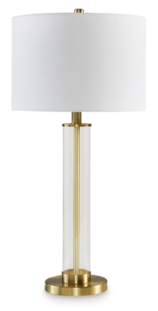 Orenman Table Lamp (Set of 2) | Clear/Brass Finish | Ancho: 35.6cm - Alto: 74.9cm - Prof: 35.6cm