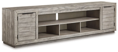 Naydell 92" TV Stand | Gray | Ancho: 234.0cm - Alto: 63.8cm - Prof: 45.7cm