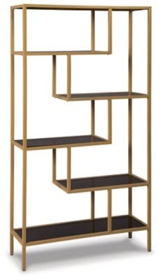 Frankwell Bookcase | Gold Finish | Ancho: 91.4cm - Alto: 178.4cm - Prof: 30.5cm