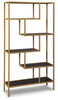 Frankwell Bookcase | Gold Finish | Ancho: 91.4cm - Alto: 178.4cm - Prof: 30.5cm