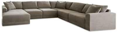 Raeanna 6-Piece Sectional with Chaise | Storm | Ancho: 3733.8 - Alto: 914.4 - Prof : 2895.6