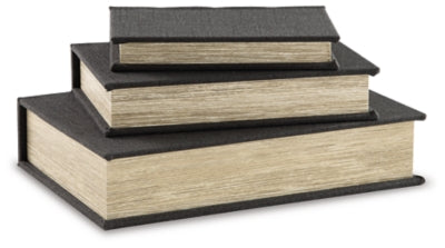 Jolina Box (Set of 3) | Black | Ancho: 33.0cm - Alto: 7.0cm - Prof: 22.2cm