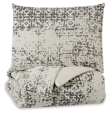 Addey Queen Comforter Set | Charcoal/Bone | Ancho: 2336.8 - Alto: 0.0 - Prof : 2438.4