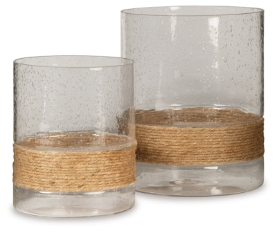 Eudocia Candle Holder (Set of 2) | Clear | Ancho: 17.8cm - Alto: 22.9cm - Prof: 17.8cm