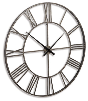 Paquita Wall Clock | Antique Silver | Ancho: 91.4cm - Alto: 91.4cm - Prof: 3.0cm