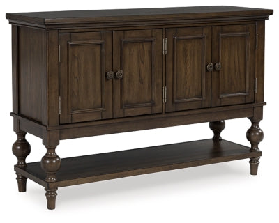 Veramond Dining Server | Dark Brown | Ancho: 144.5cm - Alto: 95.2cm - Prof: 45.7cm
