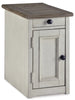 Bolanburg Chairside End Table with USB Ports & Outlets | Two-tone | Ancho: 35.6cm - Alto: 58.4cm - Prof: 61.6cm