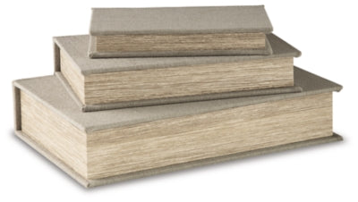 Jolina Box (Set of 3) | Linen | Ancho: 33.0cm - Alto: 7.1cm - Prof: 22.1cm