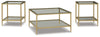 Zerika Table (Set of 3) | Gold Finish | Ancho: 812.8 - Alto: 457.2 - Prof : 812.8