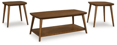 Lyncott Table (Set of 3) | Brown | Ancho: 121.0cm - Alto: 48.6cm - Prof: 59.7cm