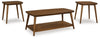 Lyncott Table (Set of 3) | Brown | Ancho: 121.0cm - Alto: 48.6cm - Prof: 59.7cm