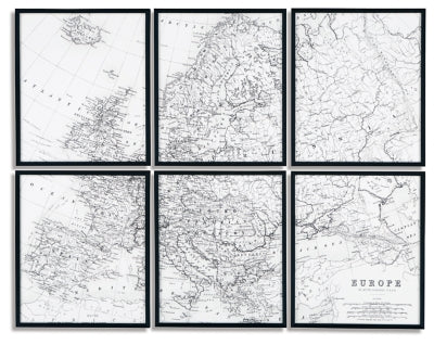 Avanworth Wall Art (Set of 6) | Black/White | Ancho: 609.6 - Alto: 711.2 - Prof : 29.97