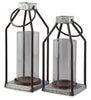 Diedrick Lantern (Set of 2) | Gray/Black | Ancho: 14.0cm - Alto: 48.3cm - Prof: 14.0cm
