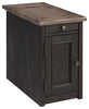 Tyler Creek Chairside End Table with USB Ports & Outlets | Grayish Brown/Black | Ancho: 35.6cm - Alto: 58.4cm - Prof: 61.3cm
