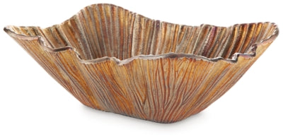 Gabbievale Bowl | Antique Gold Finish | Ancho: 40.3cm - Alto: 14.0cm - Prof: 27.0cm