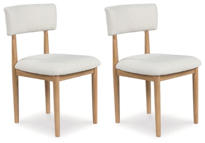 Sawdyn Dining Chair | White/Light Brown | Ancho: 51.4cm - Alto: 83.5cm - Prof: 54.9cm