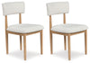 Sawdyn Dining Chair | White/Light Brown | Ancho: 51.4cm - Alto: 83.5cm - Prof: 54.9cm