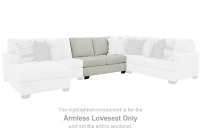Lowder Armless Loveseat | Stone | Ancho: 132.1cm - Alto: 101.6cm - Prof: 99.1cm