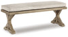 Beachcroft Outdoor Bench with Cushion | Beige | Ancho: 137.2cm - Alto: 51.8cm - Prof: 43.2cm