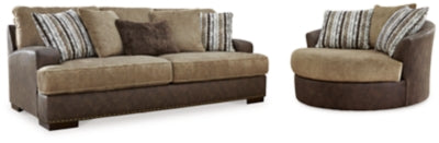 Alesbury Sofa and Oversized Swivel Accent Chair | Chocolate | Ancho: 0.0cm - Alto: 0.0cm - Prof: 0.0cm