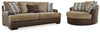Alesbury Sofa and Oversized Swivel Accent Chair | Chocolate | Ancho: 0.0cm - Alto: 0.0cm - Prof: 0.0cm