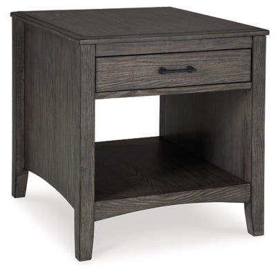 Montillan End Table | Grayish Brown | Ancho: 61.0cm - Alto: 66.0cm - Prof: 68.6cm