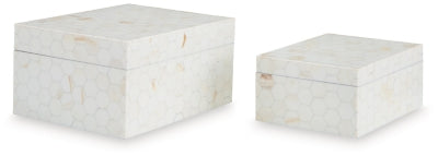 Aldenburg Box (Set of 2) | Cream | Ancho: 22.9cm - Alto: 11.7cm - Prof: 18.1cm