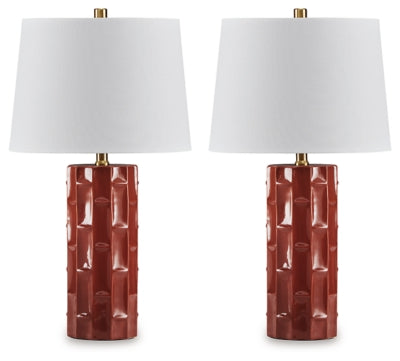 Jacemour Table Lamp (Set of 2) | Burnt Umber | Ancho: 35.6cm - Alto: 65.1cm - Prof: 35.6cm