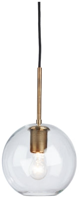 Cordunn Pendant Light | Clear/Brass | Ancho: 22.5cm - Alto: 21.3cm - Prof: 22.5cm