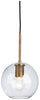Cordunn Pendant Light | Clear/Brass | Ancho: 22.5cm - Alto: 21.3cm - Prof: 22.5cm