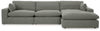 Elyza 3-Piece Sectional with Chaise | Smoke | Ancho: 365.8cm - Alto: 91.4cm - Prof: 172.7cm