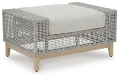 Seton Creek Outdoor Ottoman with Cushion | Gray | Ancho: 89.2cm - Alto: 48.3cm - Prof: 62.2cm