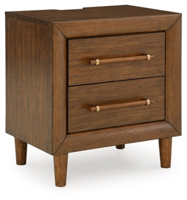 Lyncott Nightstand | Brown | Ancho: 62.6cm - Alto: 68.3cm - Prof: 43.2cm