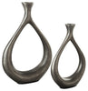 Dimaia Vase (Set of 2) | Antique Silver Finish | Ancho: 30.5cm - Alto: 48.3cm - Prof: 10.2cm