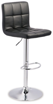 Bellatier Adjustable Height Bar Stool | Black/Chrome Finish | Ancho: 41.3cm - Alto: 114.3cm - Prof: 45.7cm