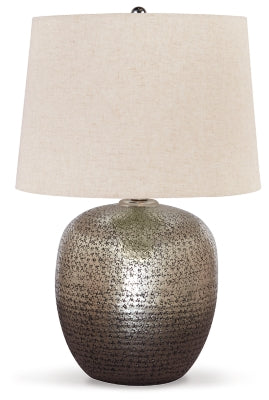 Magalie Table Lamp | Antique Silver Finish | Ancho: 38.1cm - Alto: 58.8cm - Prof: 38.1cm