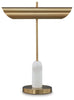 Rowleigh Desk Lamp | Gold Finish/White | Ancho: 40.6cm - Alto: 52.4cm - Prof: 17.1cm