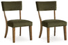 Steenlage Dining Chair | Green/Brown | Ancho: 54.3cm - Alto: 91.4cm - Prof: 62.9cm
